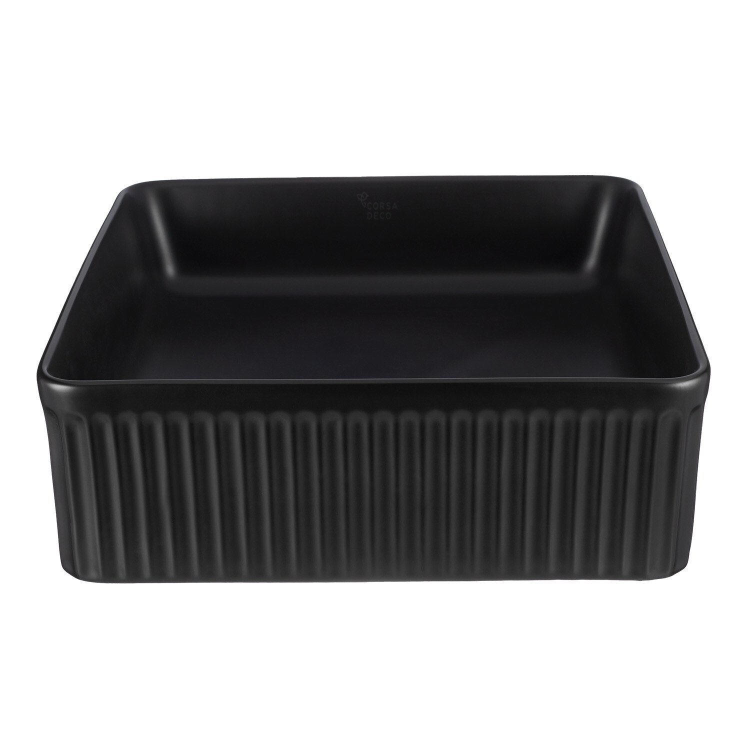 Раковина Corsa Deco Lines 37 см накладная черная (ABLVX37QB)
