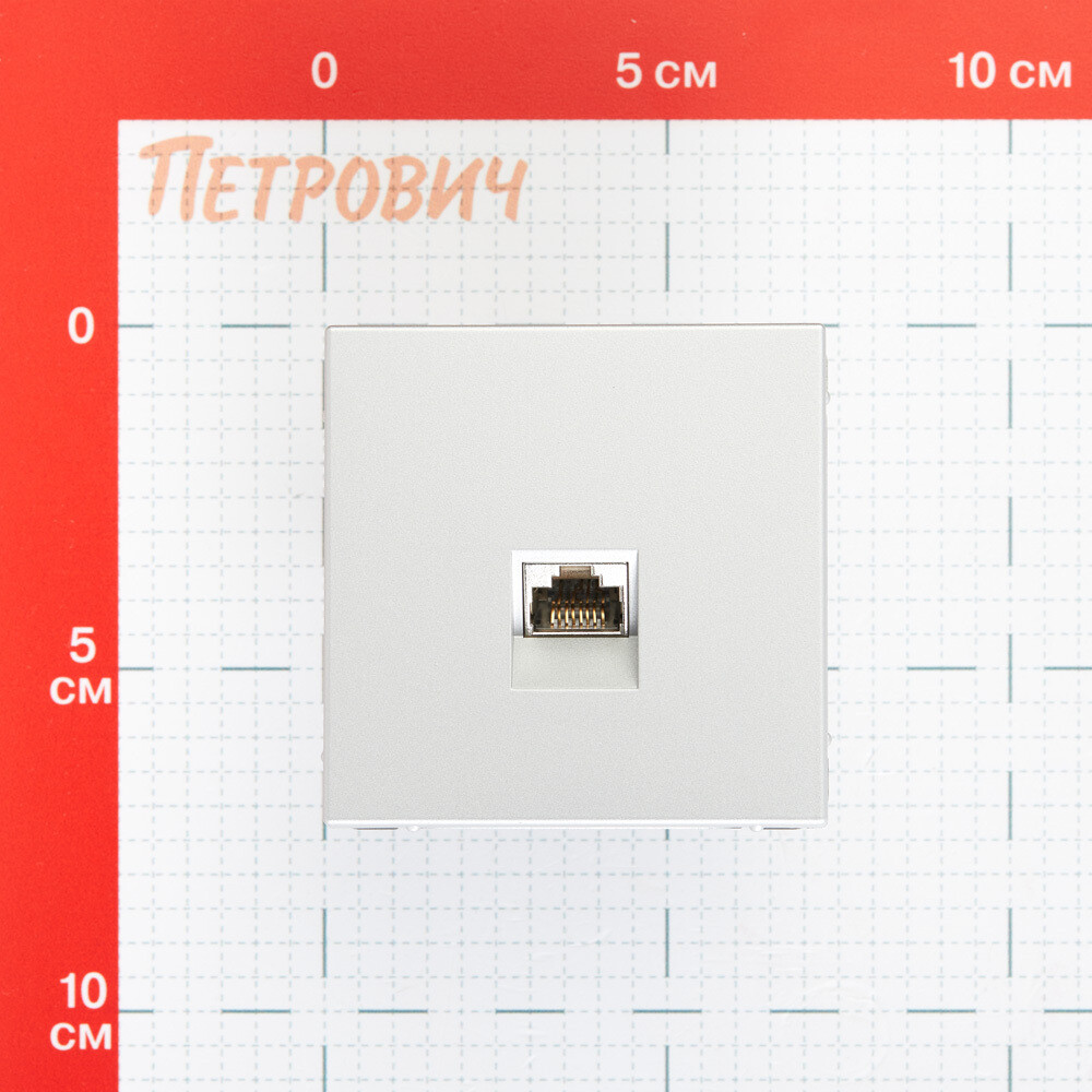 Розетка компьютерная Systeme Electric ArtGallery встраиваемая алюминий RJ45 (GAL000386)