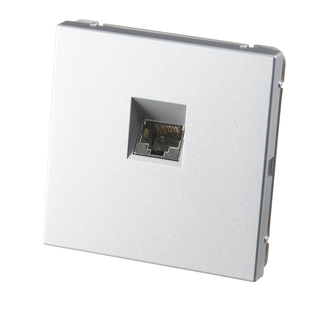 Розетка компьютерная Systeme Electric ArtGallery встраиваемая алюминий RJ45 (GAL000386)