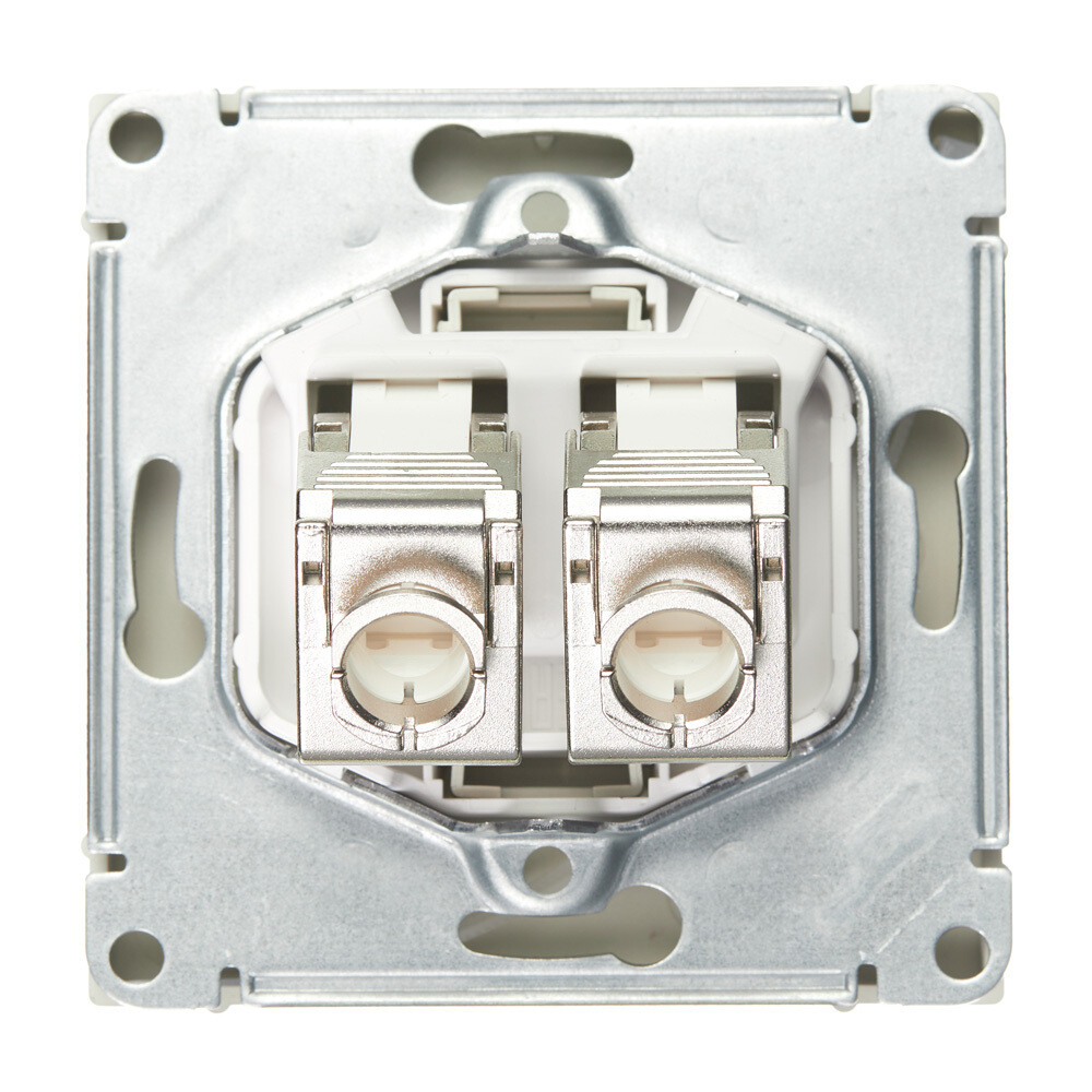 Розетка компьютерная Systeme Electric ArtGallery встраиваемая алюминий 2хRJ45 (GAL000388)