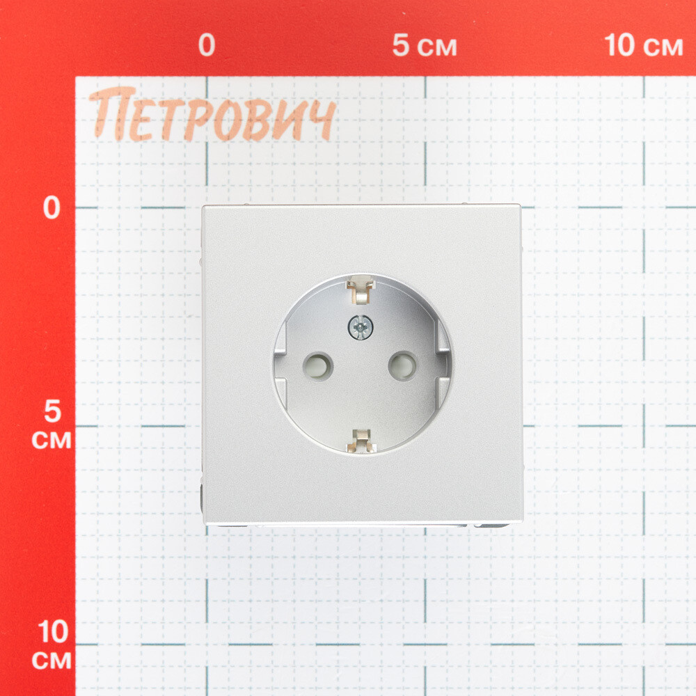 Розетка Systeme Electric ArtGallery встраиваемая алюминий со шторками (GAL000345)