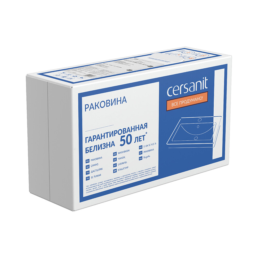 Раковина Cersanit Crea 38 см накладная белая (64754)