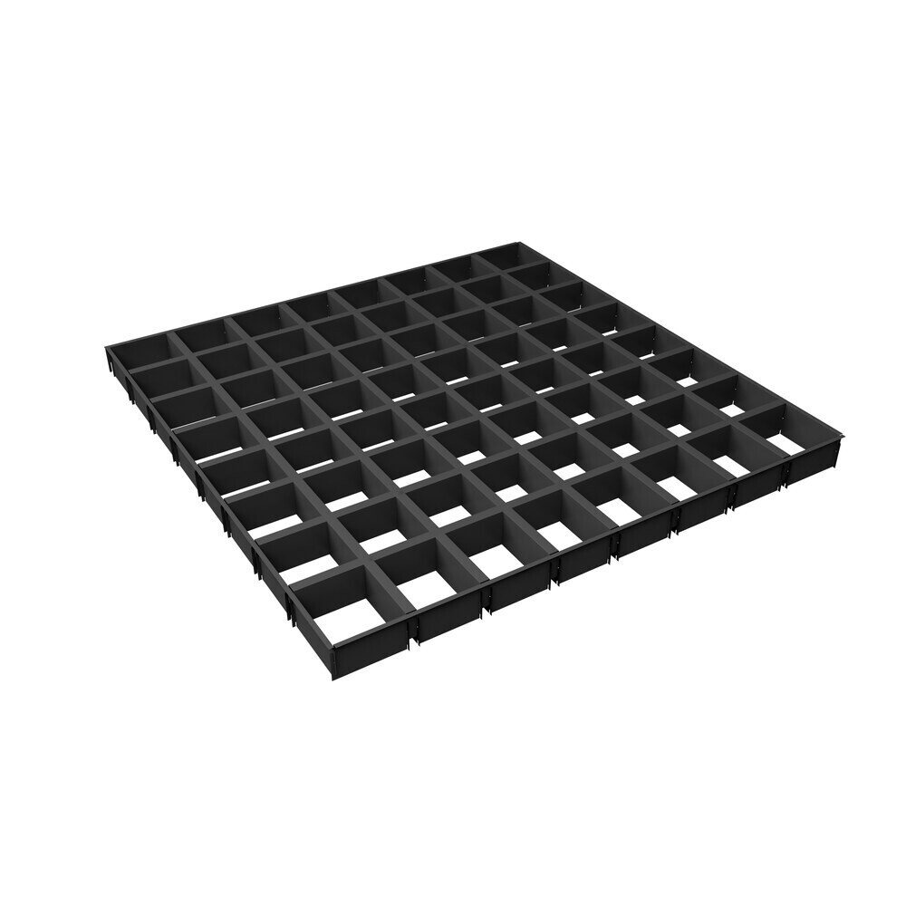 Элемент для потолка грильято GL15 100х100х38х15 мм «мама» 0,6 м черный