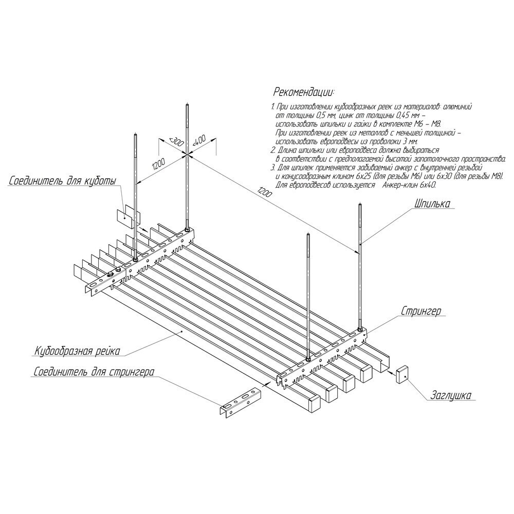 Рейка кубообразный дизайн 30х40 мм 3 м honey wood
