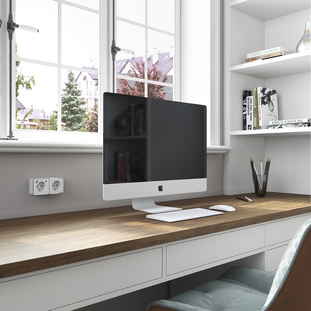 Розетка Werkel Gallant накладная белая со шторками с USB-A/ Type-C (a057698)