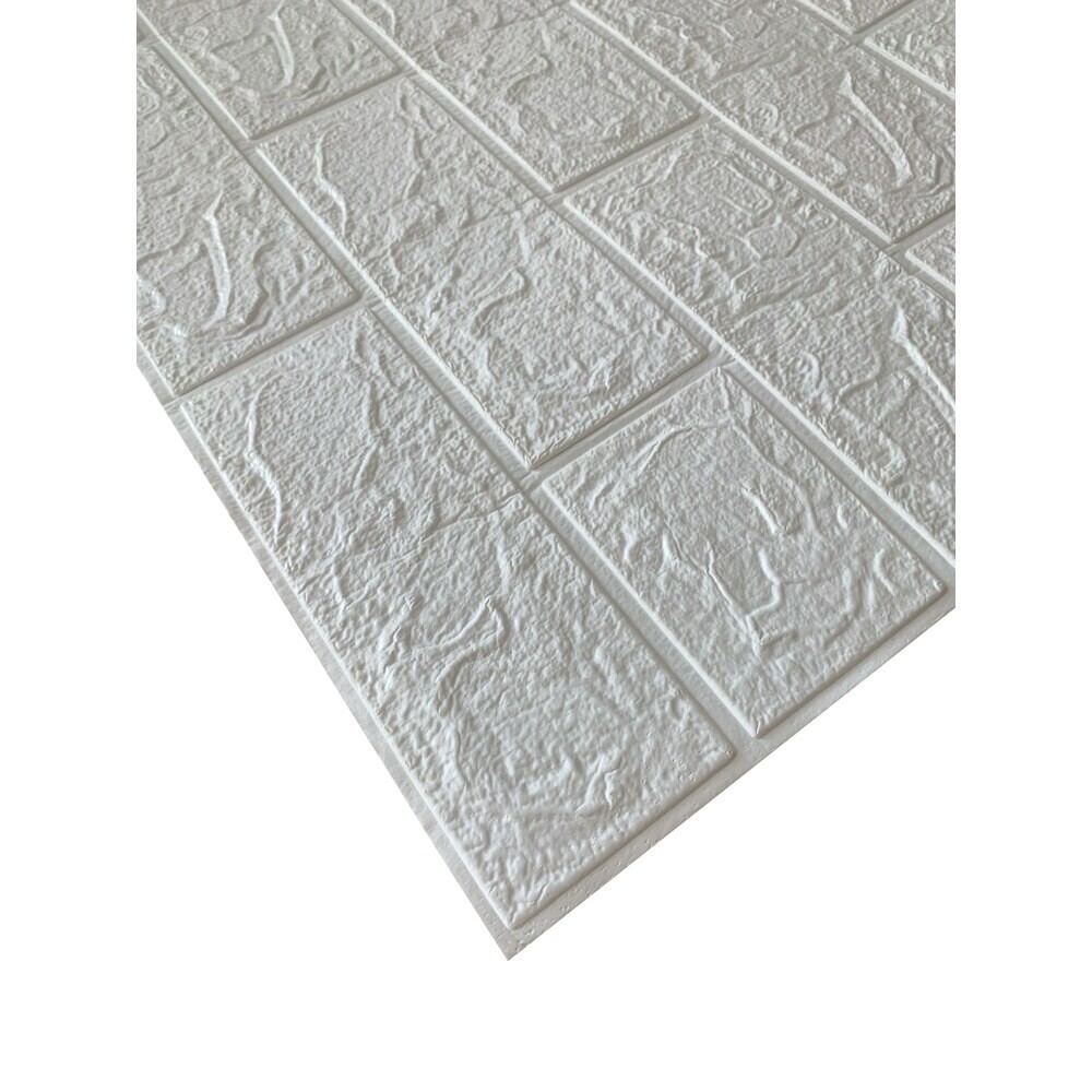 Панель самоклеящаяся вспененный полиэтилен 700х770х6 мм Lux кирпич белый 0,539 кв.м