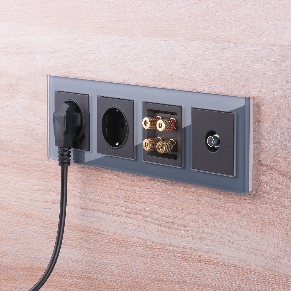 Розетка телевизионная Werkel встраиваемая черная матовая (a051612)