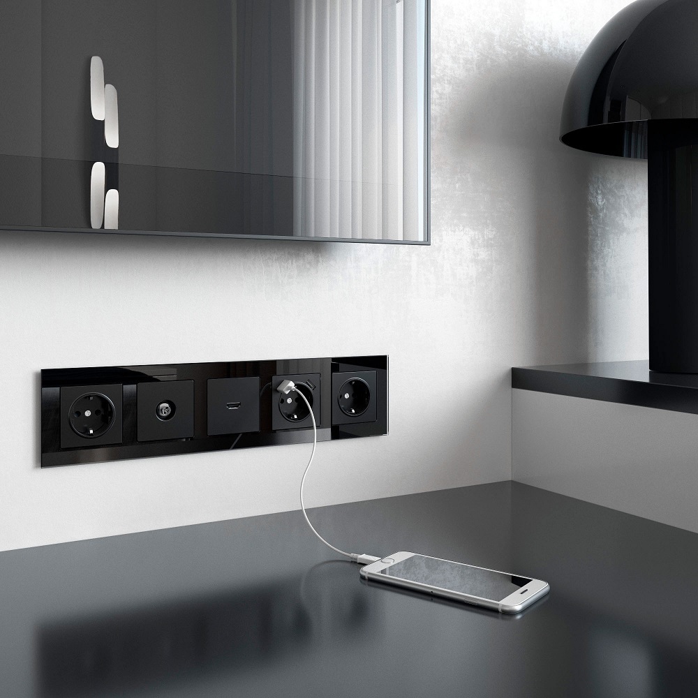 Розетка телевизионная Werkel встраиваемая черная матовая (a051612)