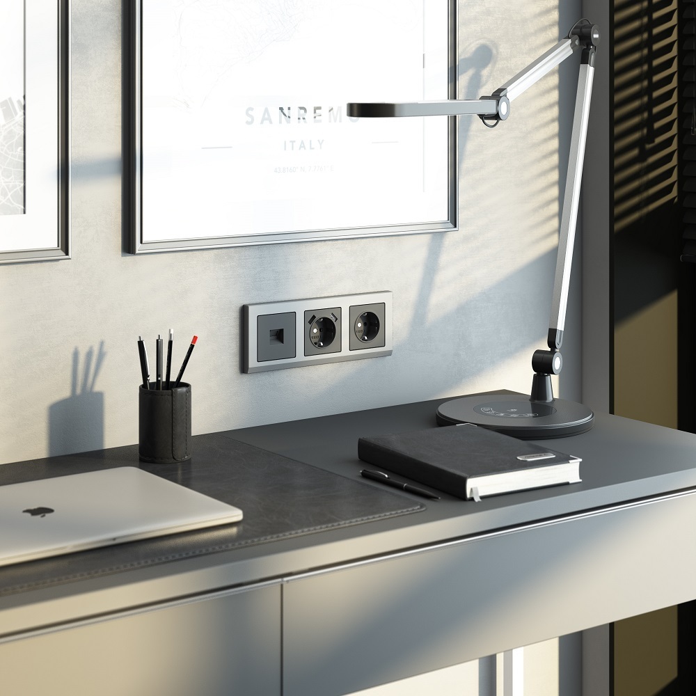 Розетка компьютерная Werkel встраиваемая графит матовый RJ45 (a063108)