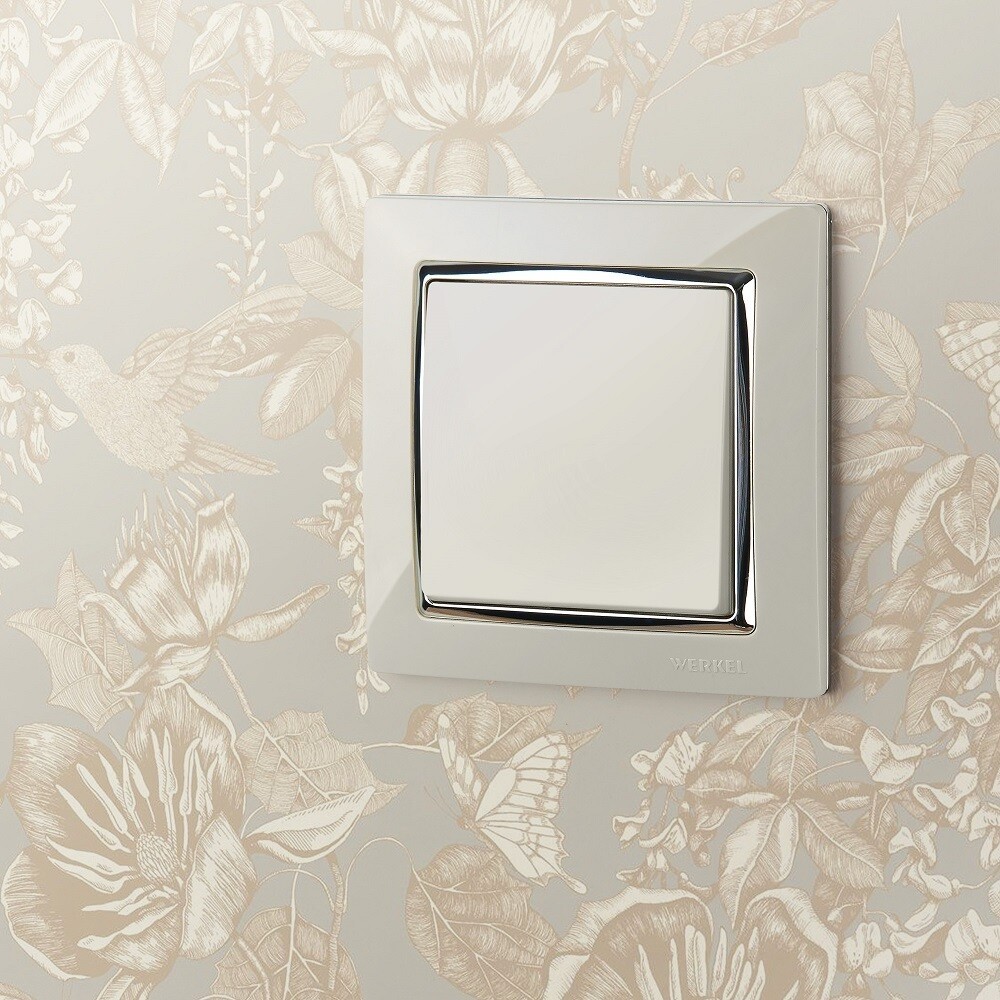 Выключатель Werkel одноклавишный встраиваемый слоновая кость проходной (a051466)