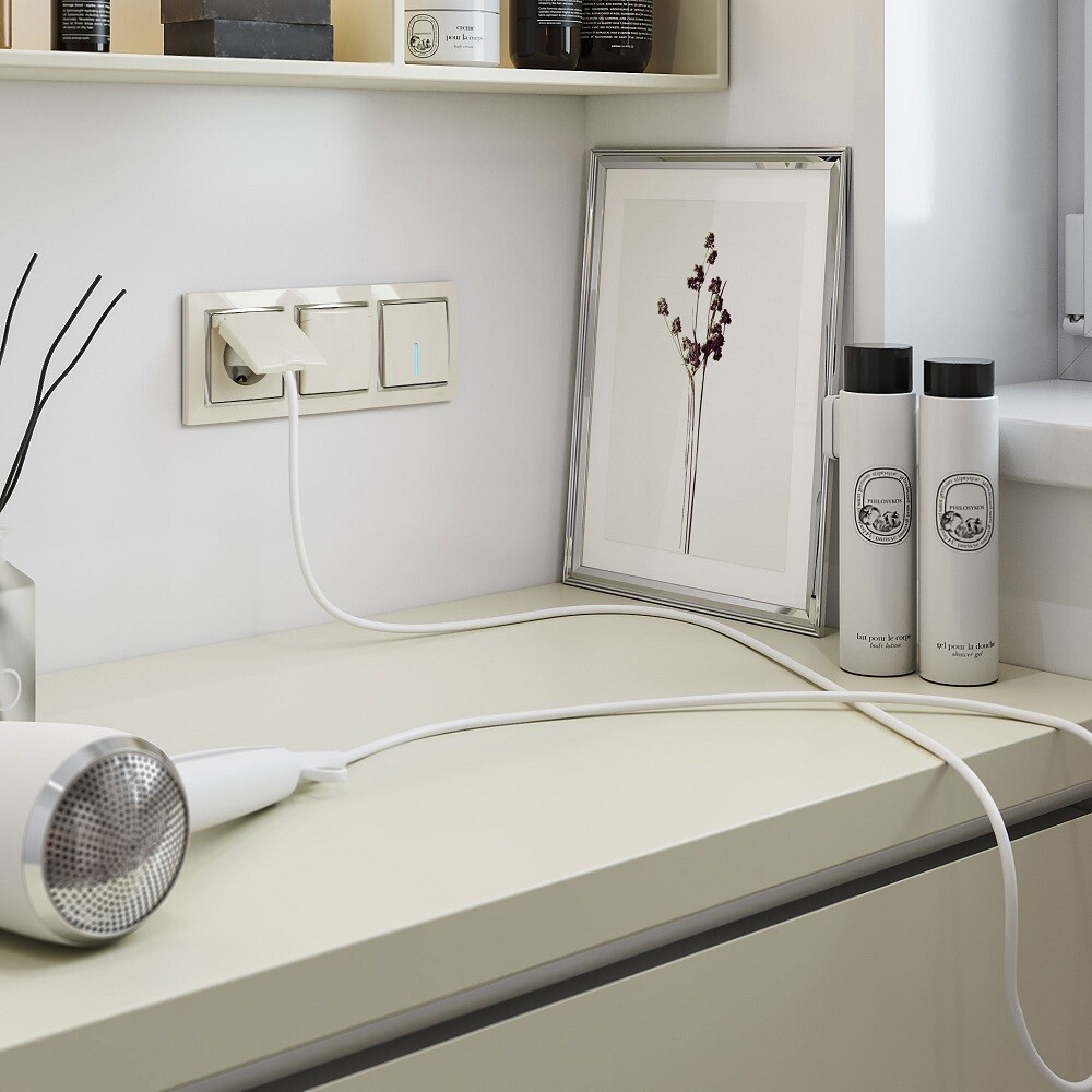 Выключатель Werkel одноклавишный встраиваемый слоновая кость проходной с подсветкой (a051463)