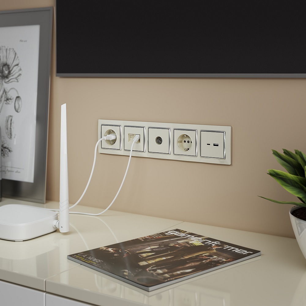 Розетка телевизионная Werkel встраиваемая слоновая кость (a051494)