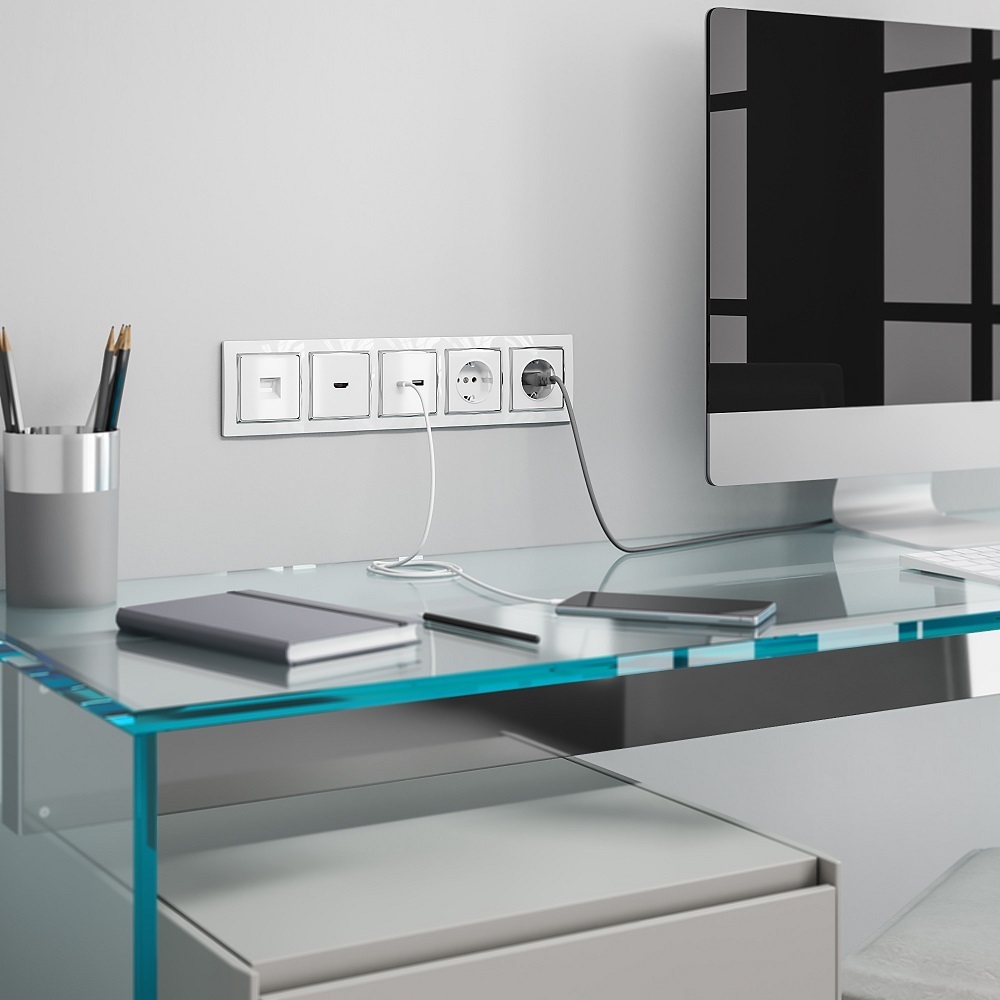 Розетка компьютерная Werkel встраиваемая белая RJ45 (a051136)