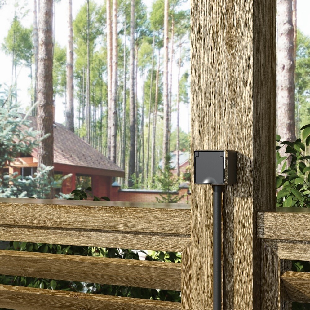 Розетка Werkel Gallant накладная черная со шторками с крышкой (a050970)