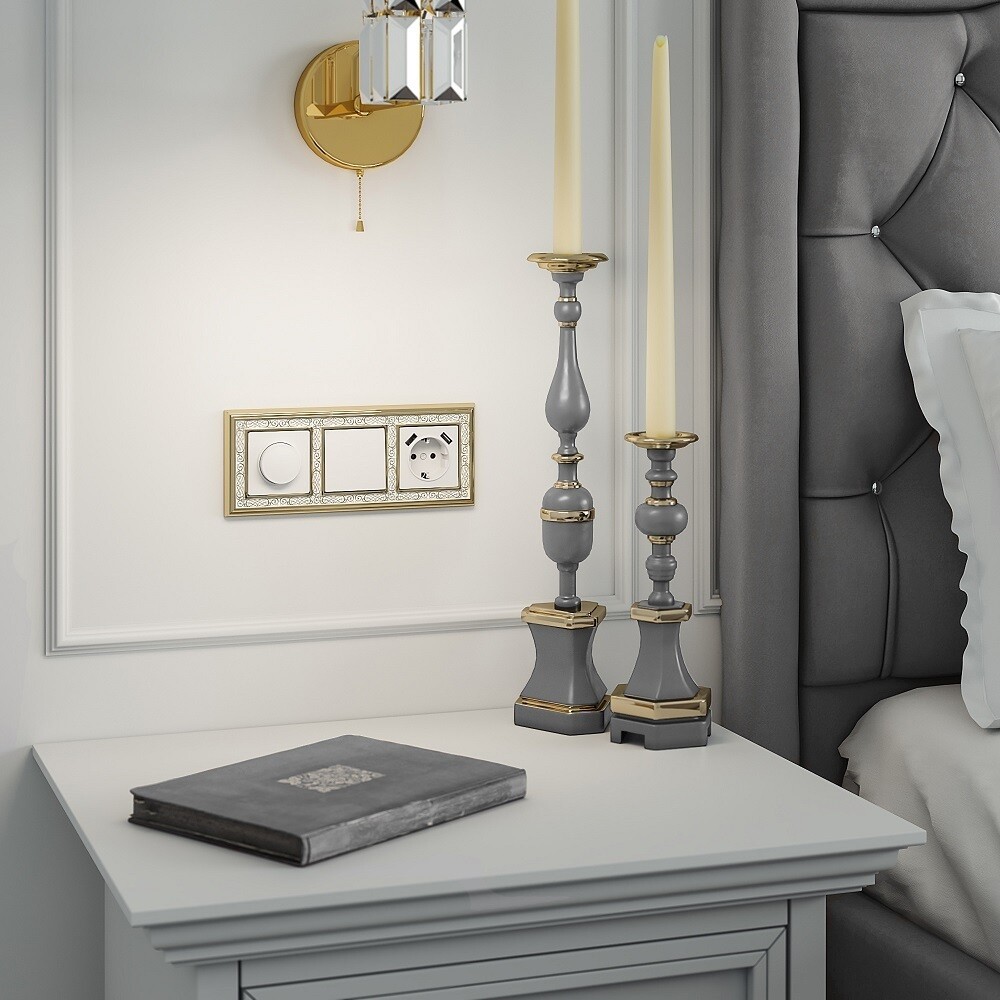 Выключатель Werkel одноклавишный встраиваемый белый перекрестный (a051117)