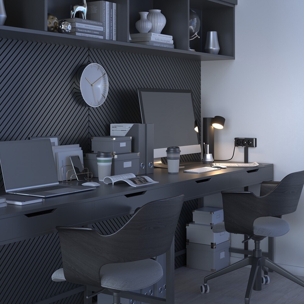 Розетка Werkel Gallant накладная черная/хром со шторками (a052592)