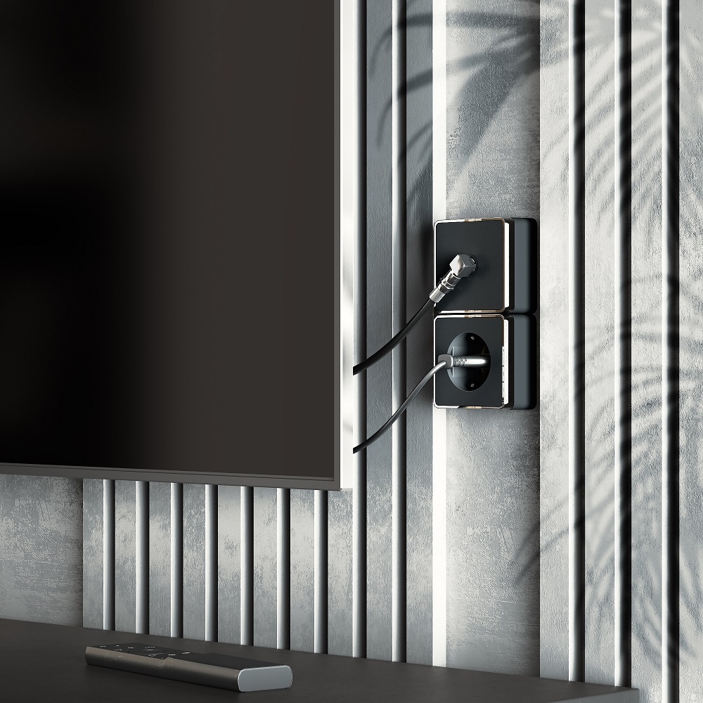 Розетка телевизионная Werkel Gallant накладная черная (a050969)