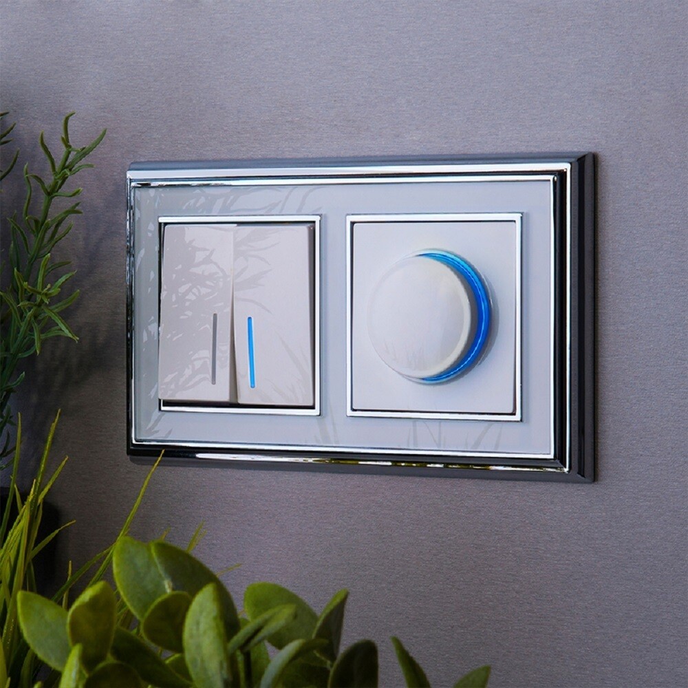 Выключатель Werkel двухклавишный встраиваемый белый проходной с подсветкой (a051112)