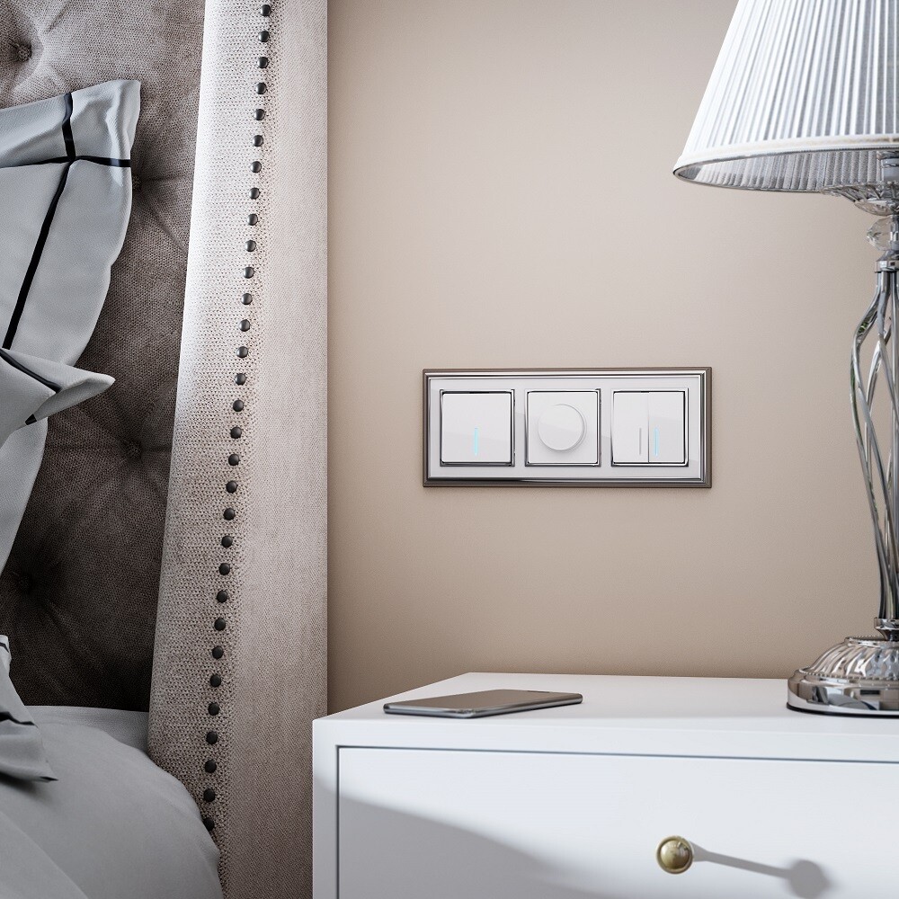 Выключатель Werkel двухклавишный встраиваемый белый проходной с подсветкой (a051112)