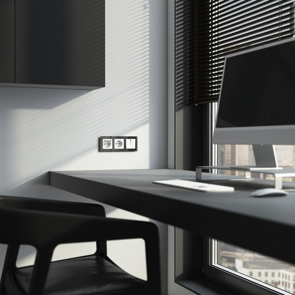 Выключатель Werkel двухклавишный встраиваемый белый проходной с подсветкой (a051112)