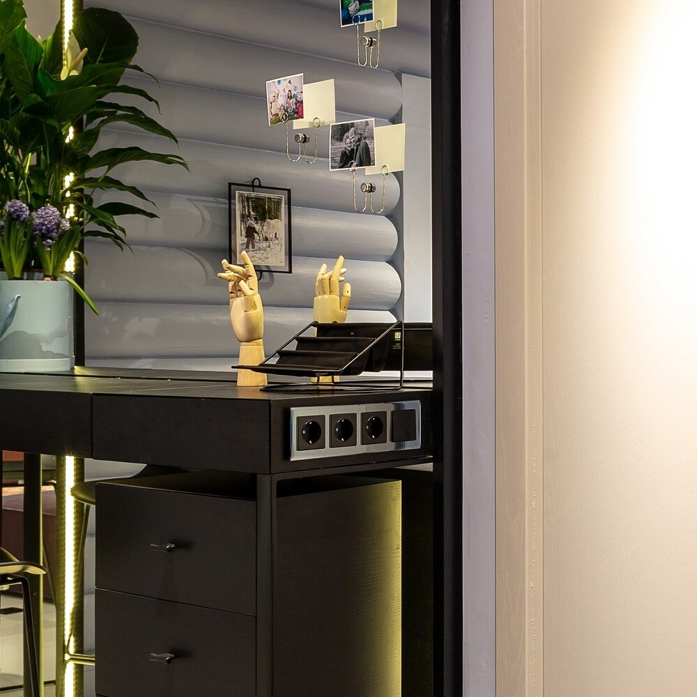 Выключатель Werkel одноклавишный встраиваемый черный матовый проходной (a051626)