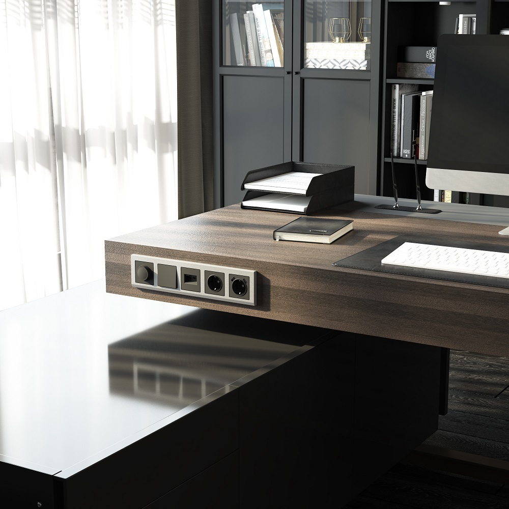 Выключатель Werkel одноклавишный встраиваемый графит матовый проходной (a063097)