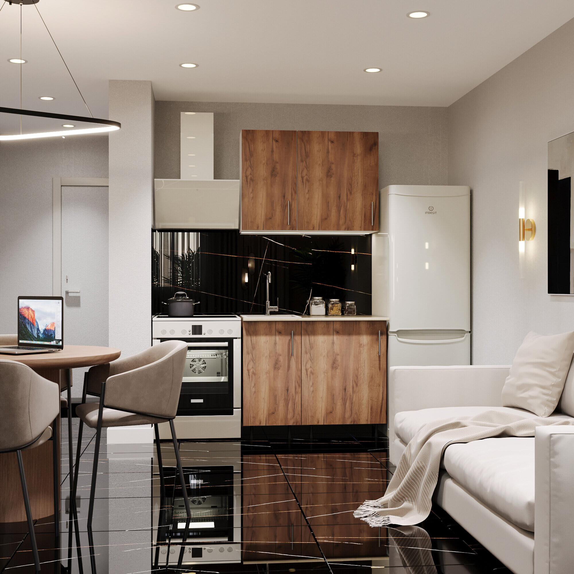 Керамогранит Lavelly Marble Accent черный полированный 1200х600х8,5 мм (2 шт.=1,44 кв.м)