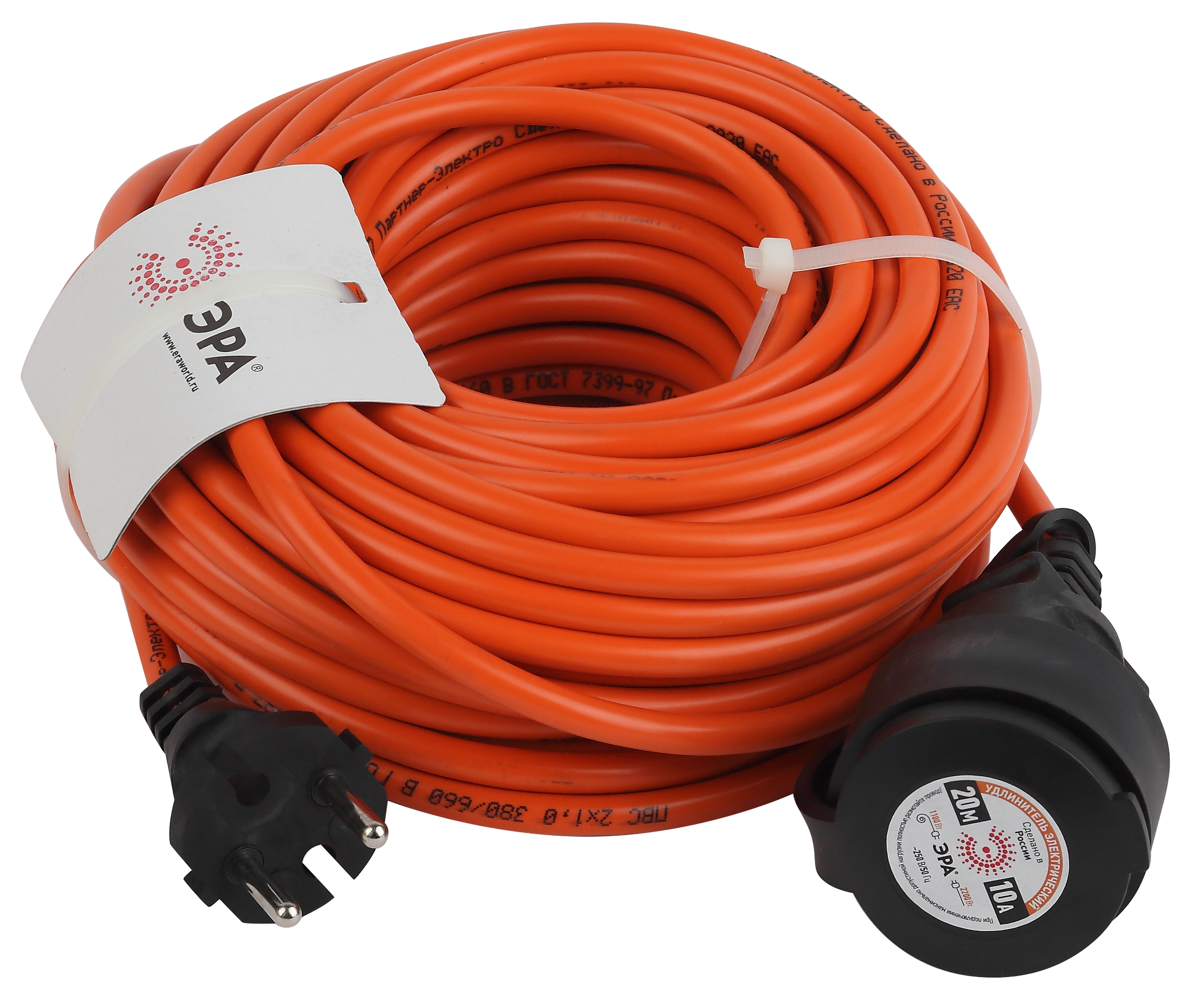 Удлинитель садовый ЭРА (20м) UPx-1-2х1-20m IP44, в бухте, б/з, 1 гнездо  Б0046806