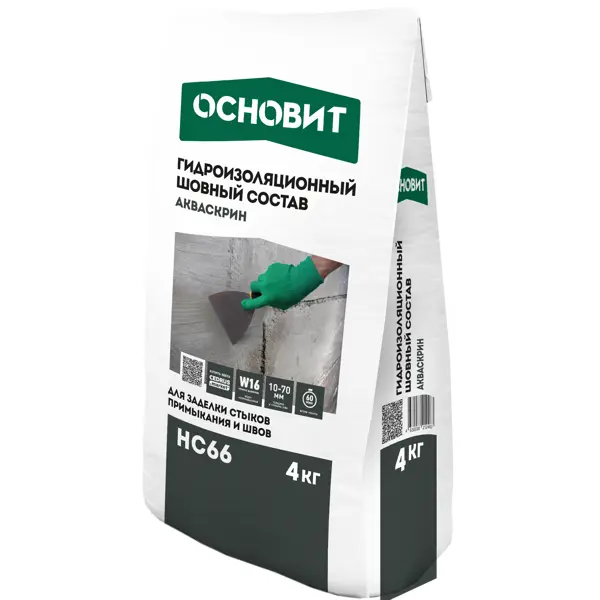Сухая смесь для гидроизоляции швов Основит Акваскрин HC66 4 кг