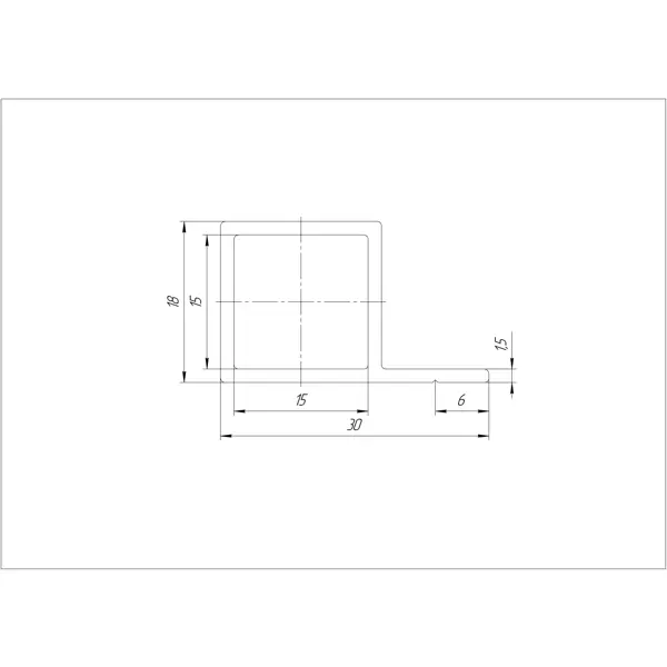 Профиль квадратный под ЛДСП алюминий Лофт 18x30x2000 мм черный муар