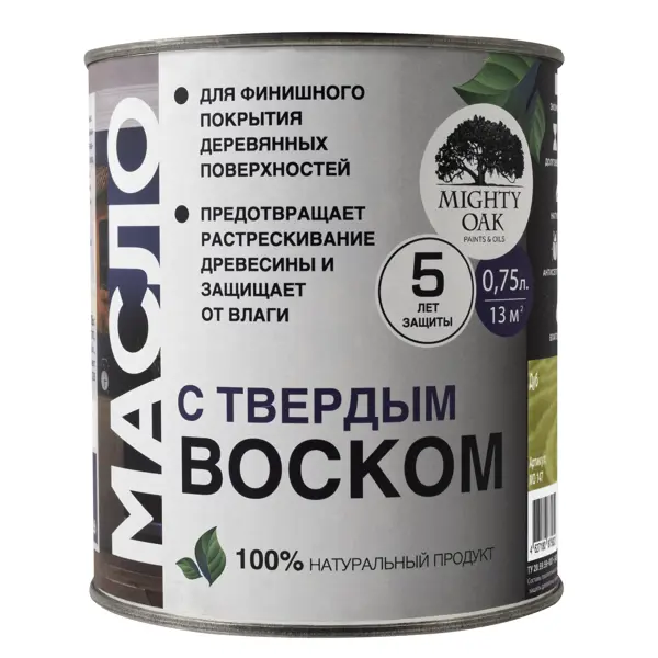 Масло с твердым воском Mighty Oak цвет дуб 750 мл