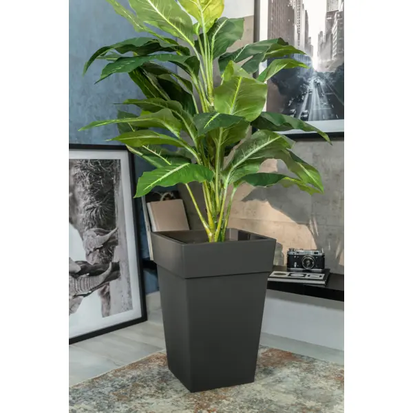 Кашпо Idea Тубус 20.5x44x30 см v14 л пластик графитовый