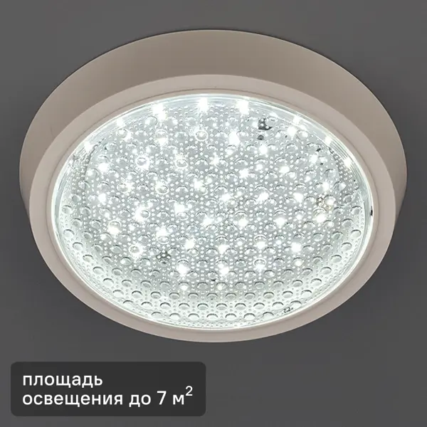 Светильник настенно-потолочный светодиодный Семь огней Лусон 15 Вт 1485 Лм 7 м² холодный белый свет цвет белый