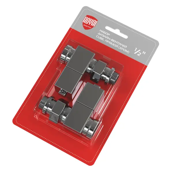 Комплект регулирующих вентилей для радиатора осевой Royal Thermo Cube 1/2" латунь