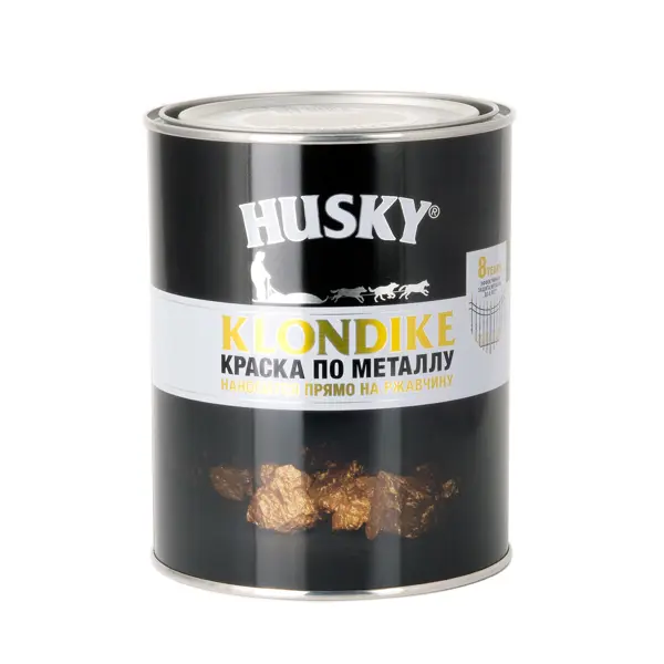 Краска по металлу Husky Klondike глянцевая цвет темно-синий 0.9 л RAL 5001