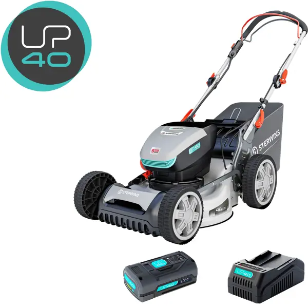 Газонокосилка аккумуляторная бесщеточная самоходная Sterwins UP 40 В 46 см 1x5 Ач АКБ и ЗУ входит в комплект