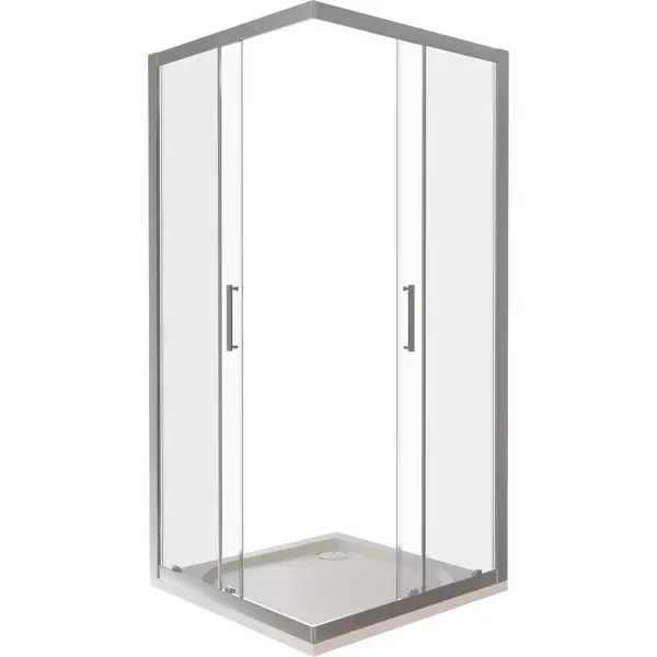Душевой уголок Makiato CR-100-C-WE, квадратный 100x100 см хромированный профиль прозрачное стекло раздвижной