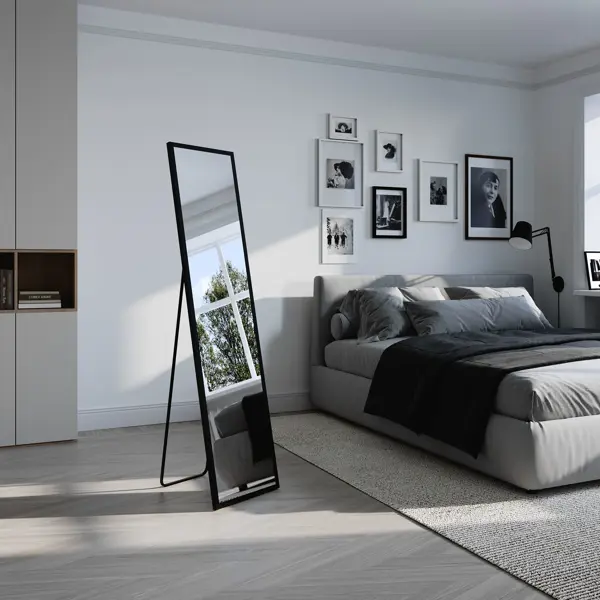 Зеркало напольное и настенное Inspire Альпы прямоугольное 40x160 см цвет черный