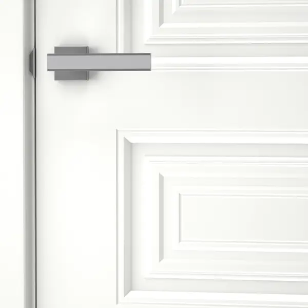 Дверь межкомнатная глухая Скин 4 60x200 см эмаль белый с замком и петлями