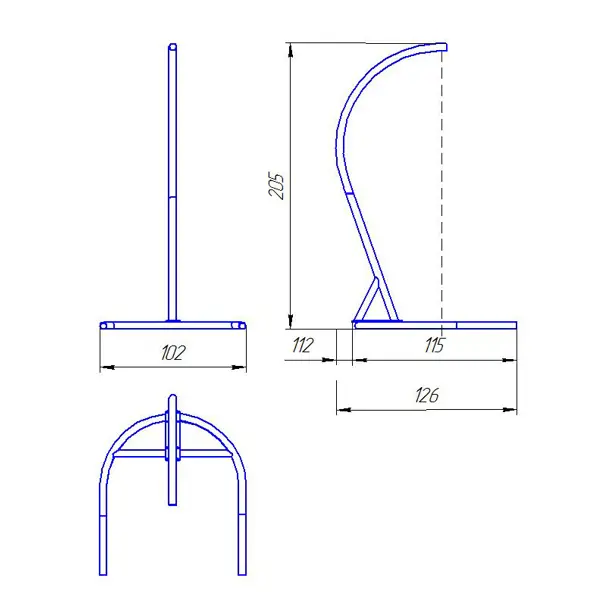 Опора для подвесного кресла 102x126x205 сталь черный