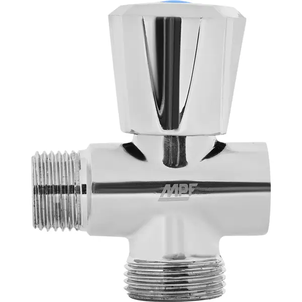 Вентиль запорный MPF DN15 PN10 1/2"x3/4"x1/2" НР/ВР ручка маховик латунь
