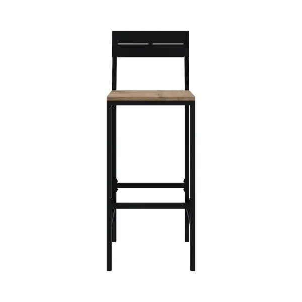 Стул барный Ferro 37x102x42 см ножки металл/черный сиденье дерево цвет коричневый