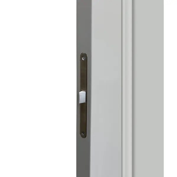 Дверь межкомнатная глухая Лион 80x200 см Hardflex цвет серый жемчуг с замком и петлями