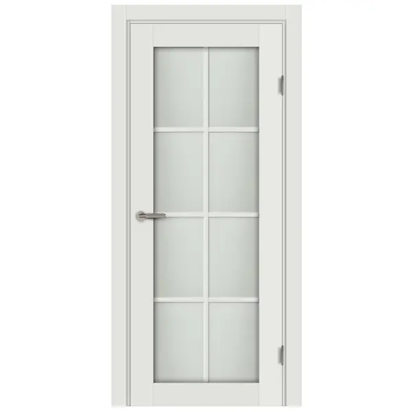 Дверь межкомнатная со стеклом Пьемонт 70x200 см Hardflex белый с замком и петлями