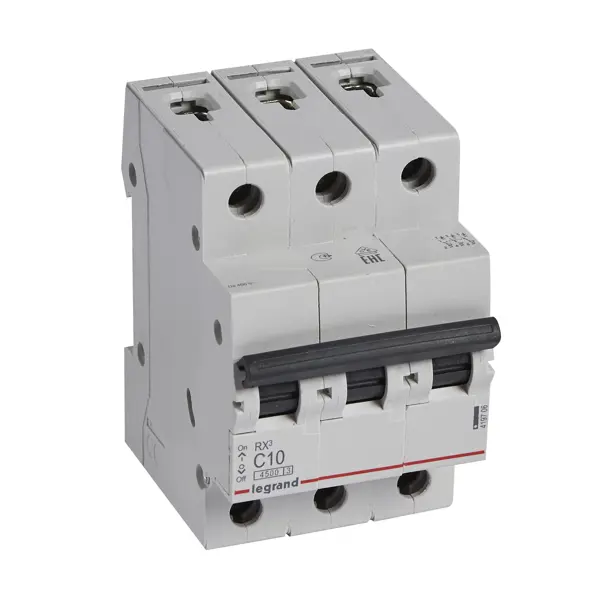 Автоматический выключатель Legrand RX3 3P C10 А 4.5 кА