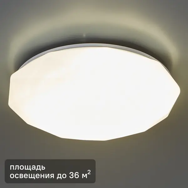 Светильник настенно-потолочный светодиодный Lumin Arte Kvazar 55 Вт 36 м² нейтральный белый свет цвет белый