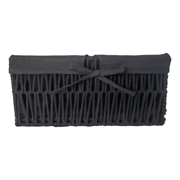 Корзина для хранения 34x15x24 см хлопок цвет черный 2 шт