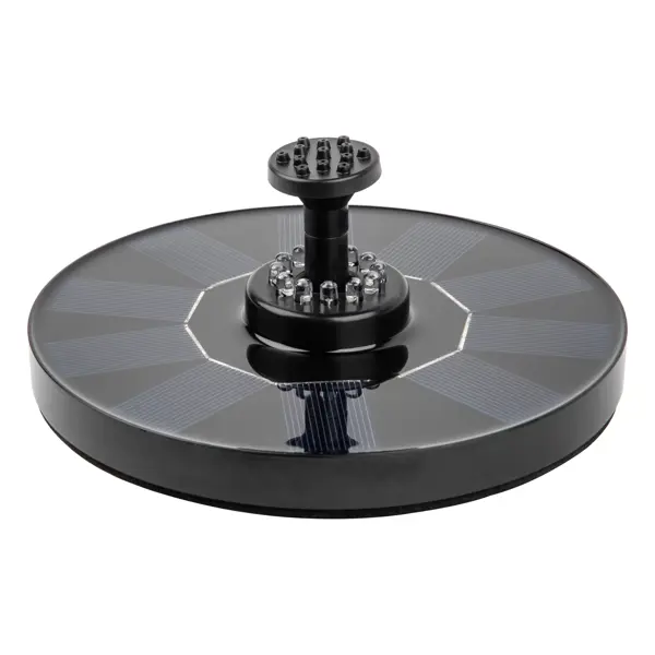 Светильник садовый плавающий Uniel Fountain на солнечных батареях 16x16x5 см RGB свет цвет черный