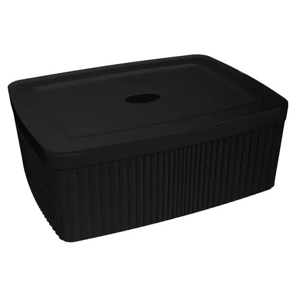 Коробка с крышкой для хранения Velvet 29.5x11x22.5 см полипропилен цвет черный