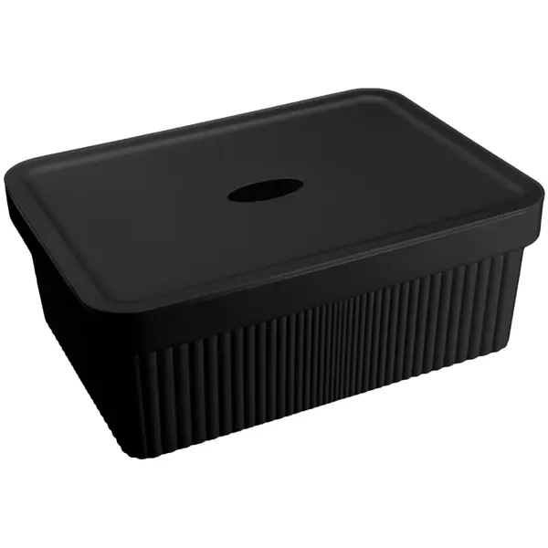 Коробка с крышкой для хранения Velvet 38x14.4x27 см полипропилен цвет черный